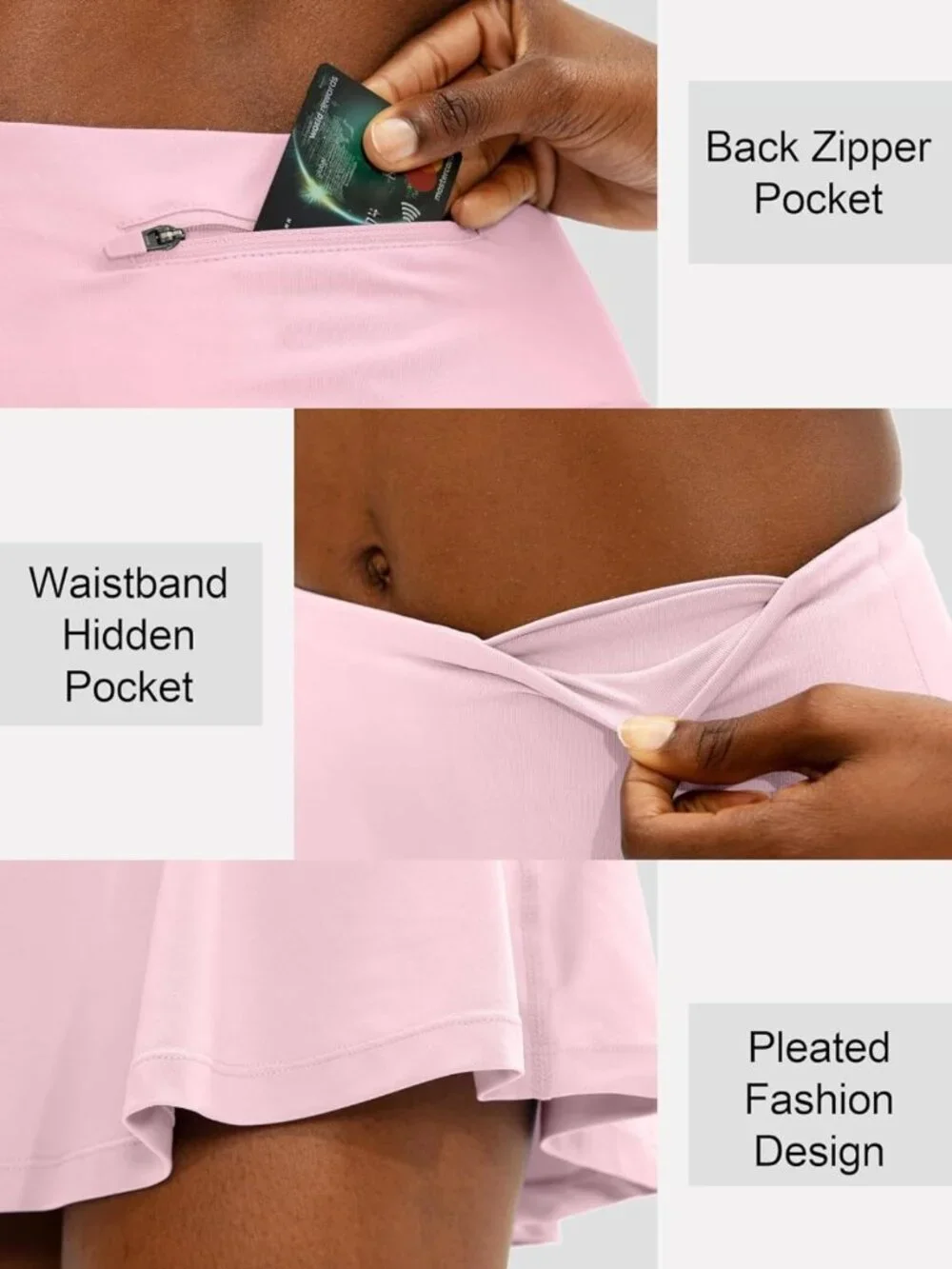 Stylish Pleated Tennis Skirt with 4 Pockets - Perfect for Sports & Casual Wear